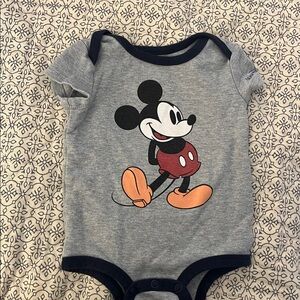 Disney Mickey Mouse Gray and Black Bodysuit